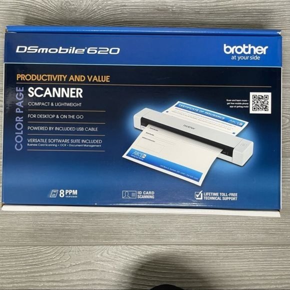 Brother Mobile Color Page Scanner, DS-620, Fast Scanning Speeds, Compact - Picture 2 of 6